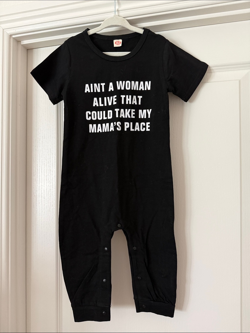 Black Kids One-Piece Romper with 'Mama' Graphic